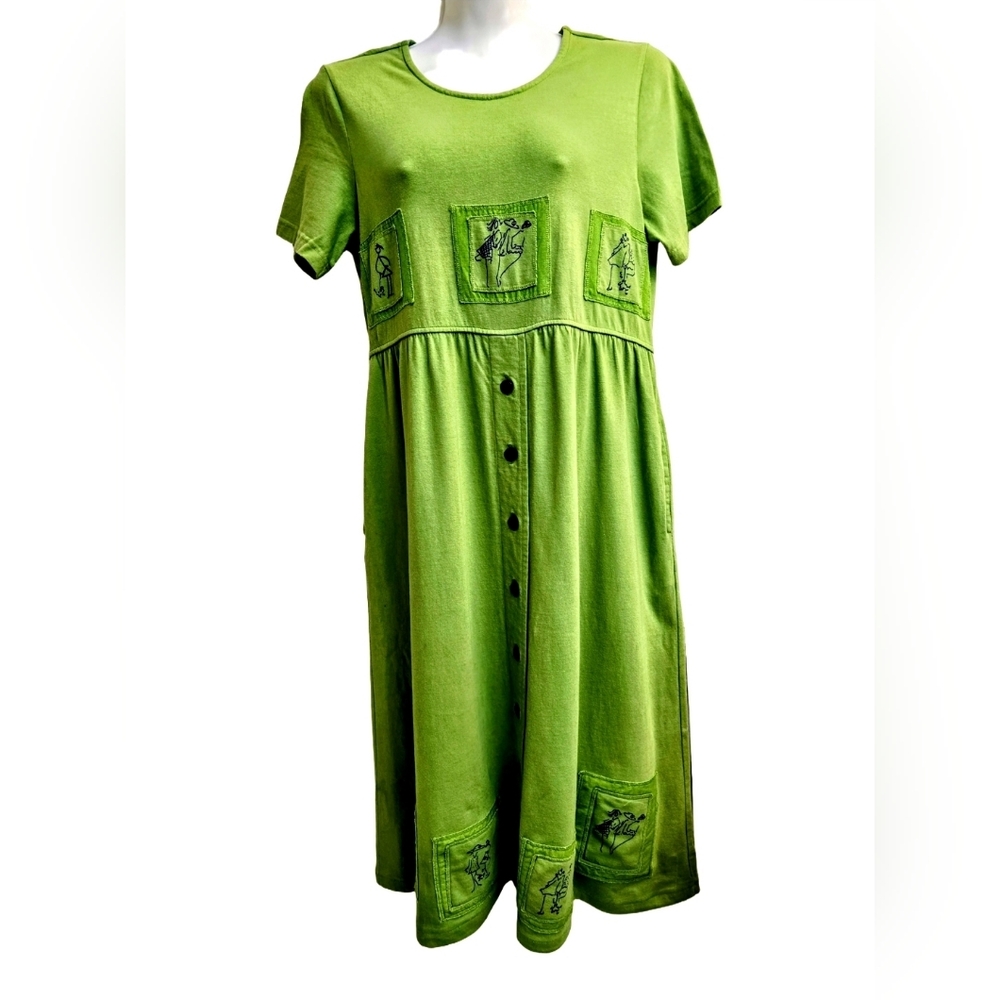 Dress w/button & Modern Design Patches (Office or School?)